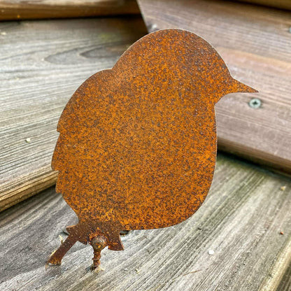 4pcs Rusty Metal Bird Set Fence Decor