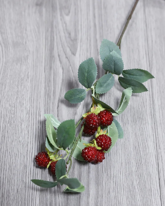 Artificial Raspberry Branch with Leaves