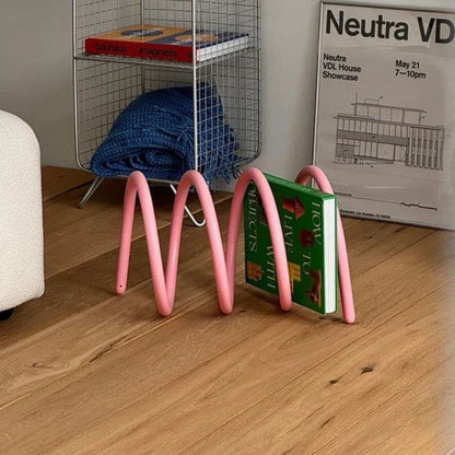 Modern Nordic Metal Book & Magazine Organizer