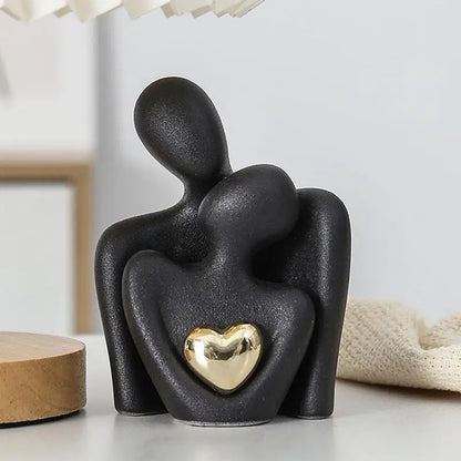 Elegant Couple Figurine with Gold Heart