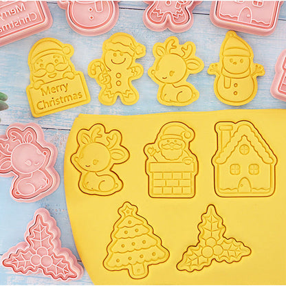 8Pcs 3D Christmas Cookie Mold