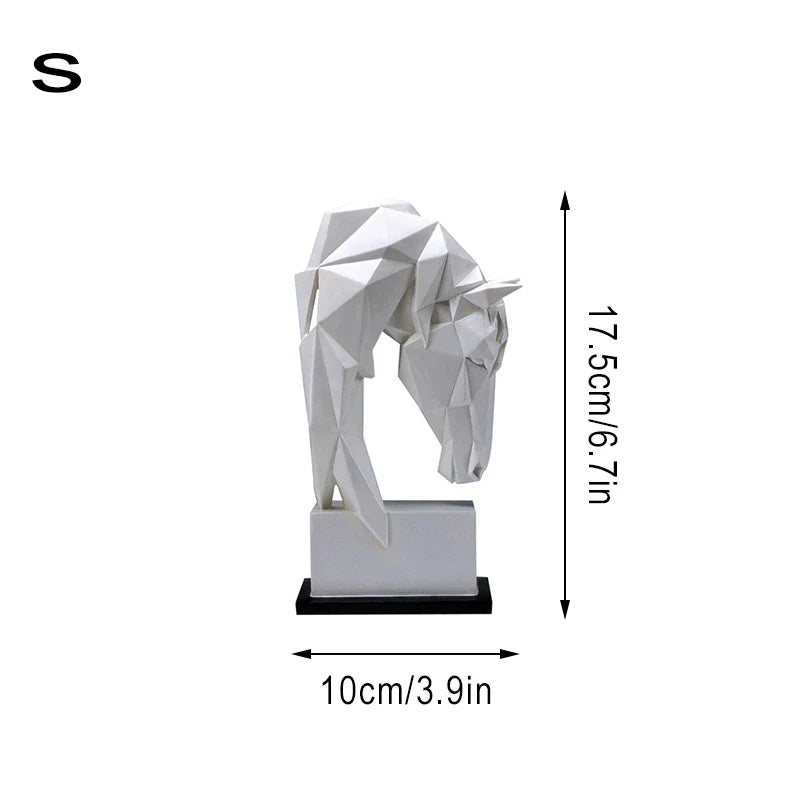 Geometrische Pferdekopf-Skulptur