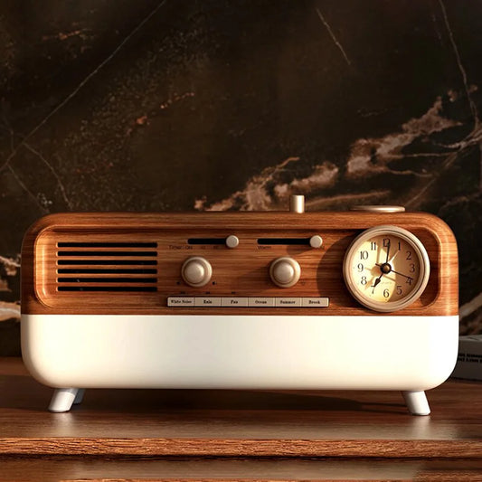 Vintage White Noise Alarm Clock with Wake-Up Light
