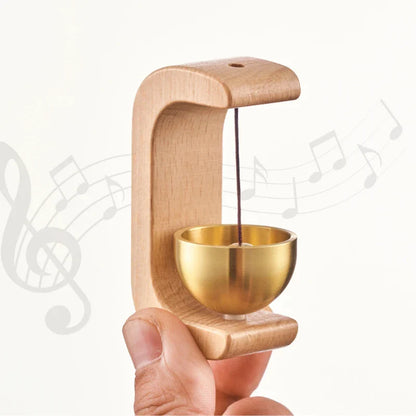 Magnetic Wooden Doorbell Chime with Copper Bell
