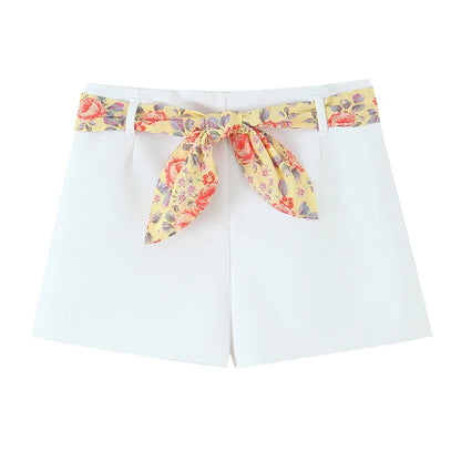 SILKROYA Scarf Belt Shorts