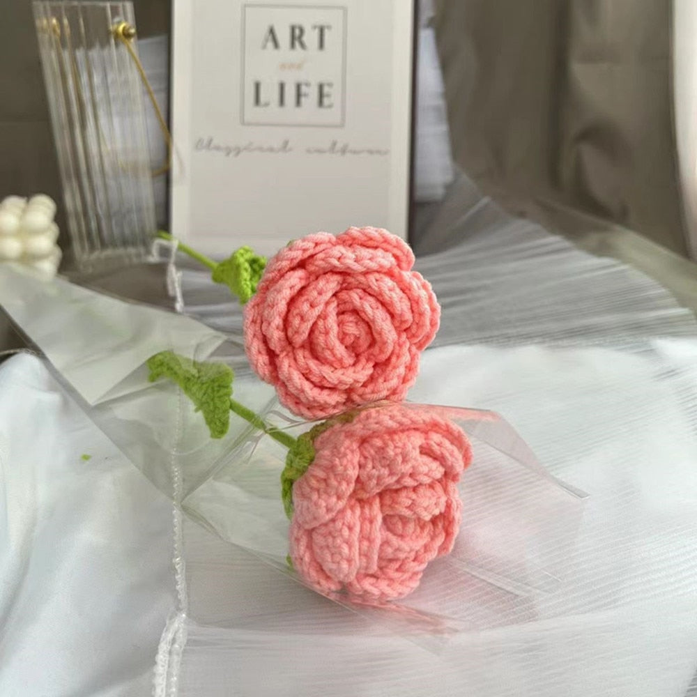 Hand-Knitted Roses Bouquet