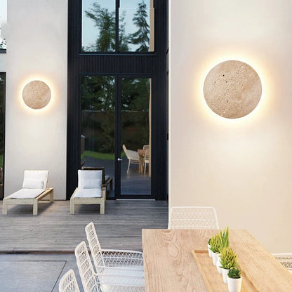 Round Minimalist Stone Wall Light