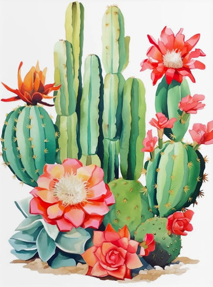 Cactus Bloom Collection Canvas Wall Art