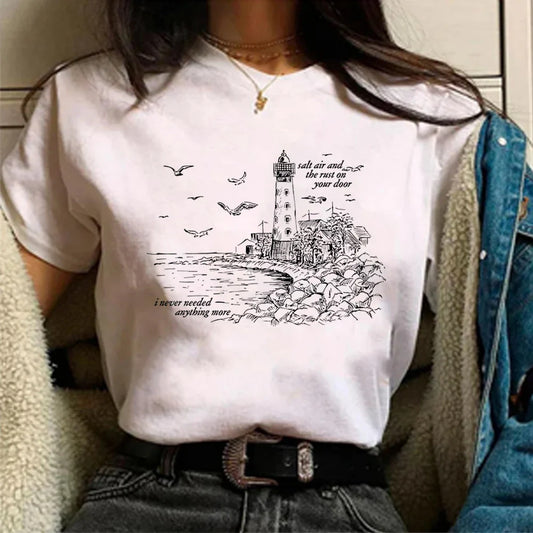T-shirt graphique phare de Salt Air