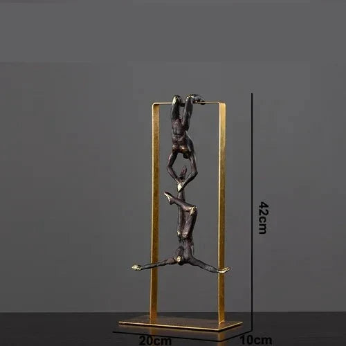 Modern Creative Resin Gymnast Sculpture