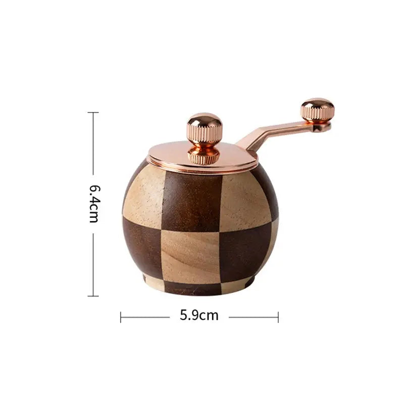 Solid Wood Checkerboard Pepper Grinder & Sea Salt Mill Kitchen kitchen accessories Kitchenware Pepper Grinder