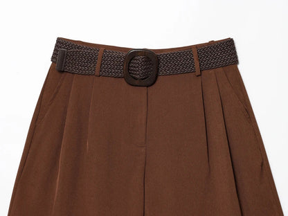 Ruvelle Belted Casual Shorts