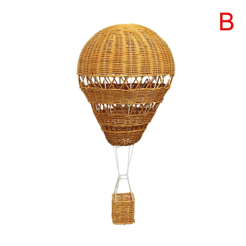 Rattan Hot Air Balloon Pendant Decor
