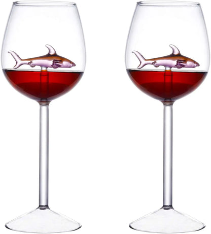 Whimsical Shark Wine Glasses