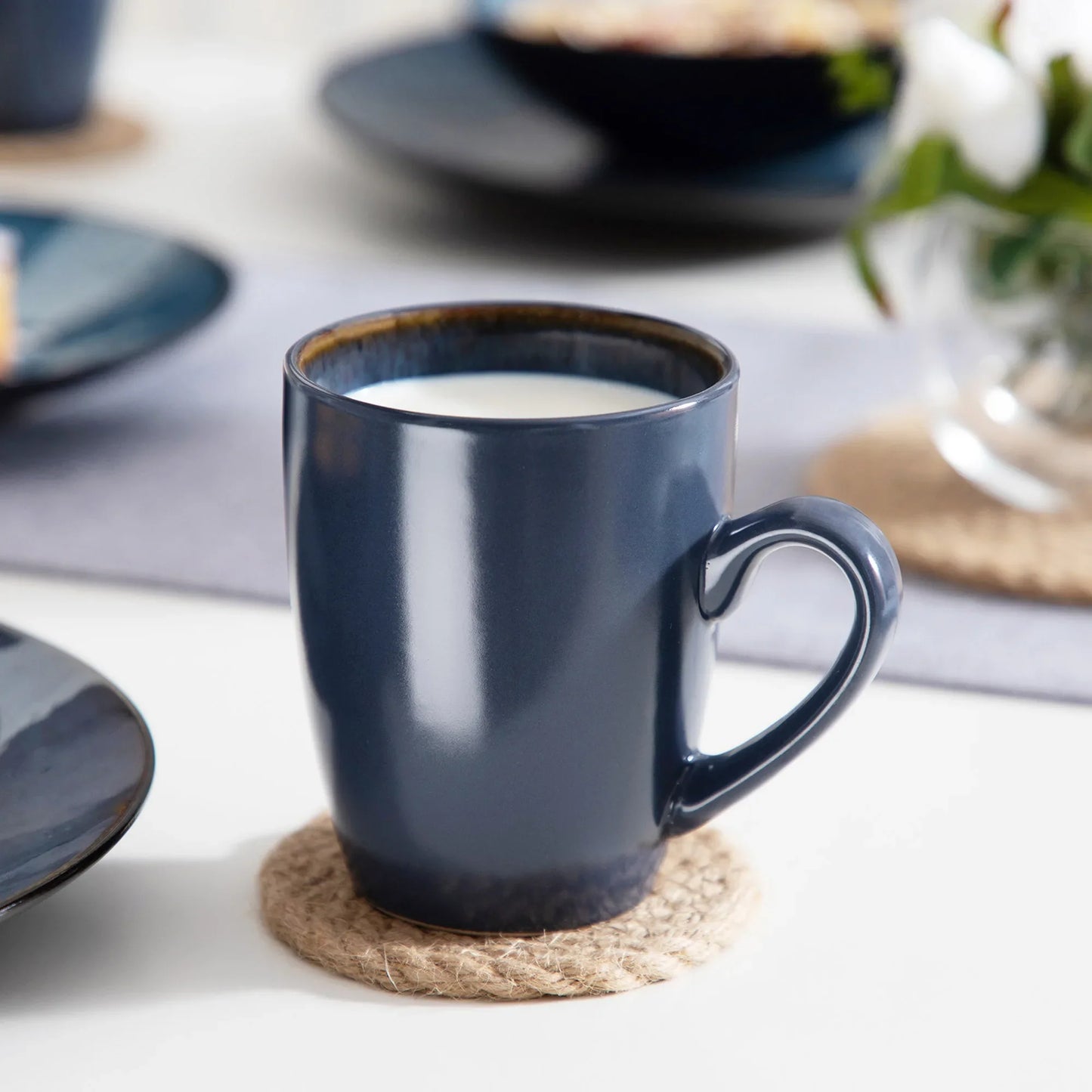 BUBBLE Blue Stoneware Tableware Set