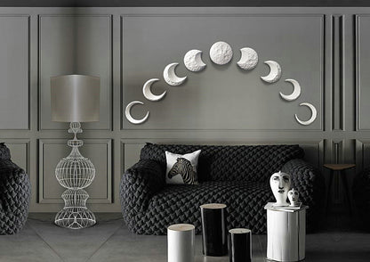 Ceramic Simulation Moon Phases Wall Decor