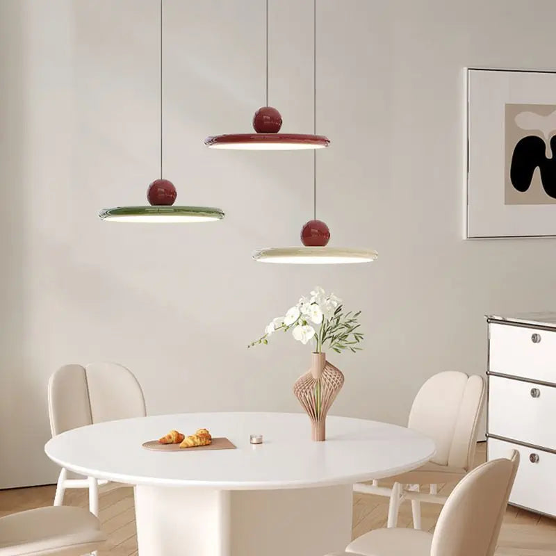 Cream Dish Pendant Light