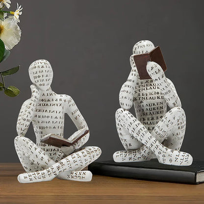 Pulp Reading Woman Abstract Art Statue