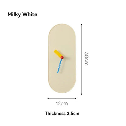 Nordic Dopamine Minimalist Oval Wall Clock | Silent Battery-Powered Home Decor