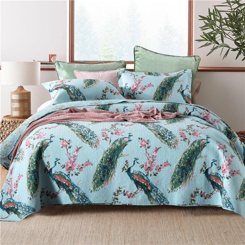 Peacock Quilt Set