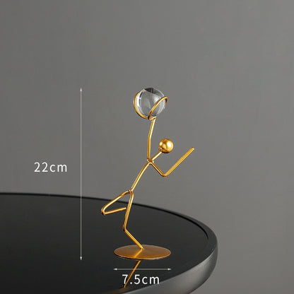 Athlete Crystal Ball Figurine