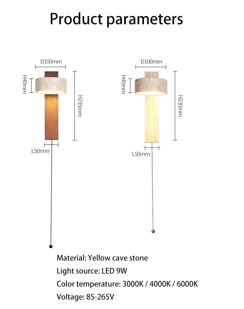 180° drehbare Wandleuchte aus Naturmarmor