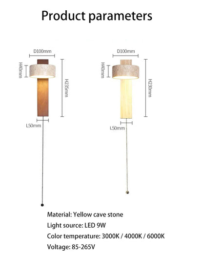 Aplique de pared de piedra de mármol natural giratorio 180