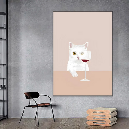 Wine Connoisseur Cat Canvas Art