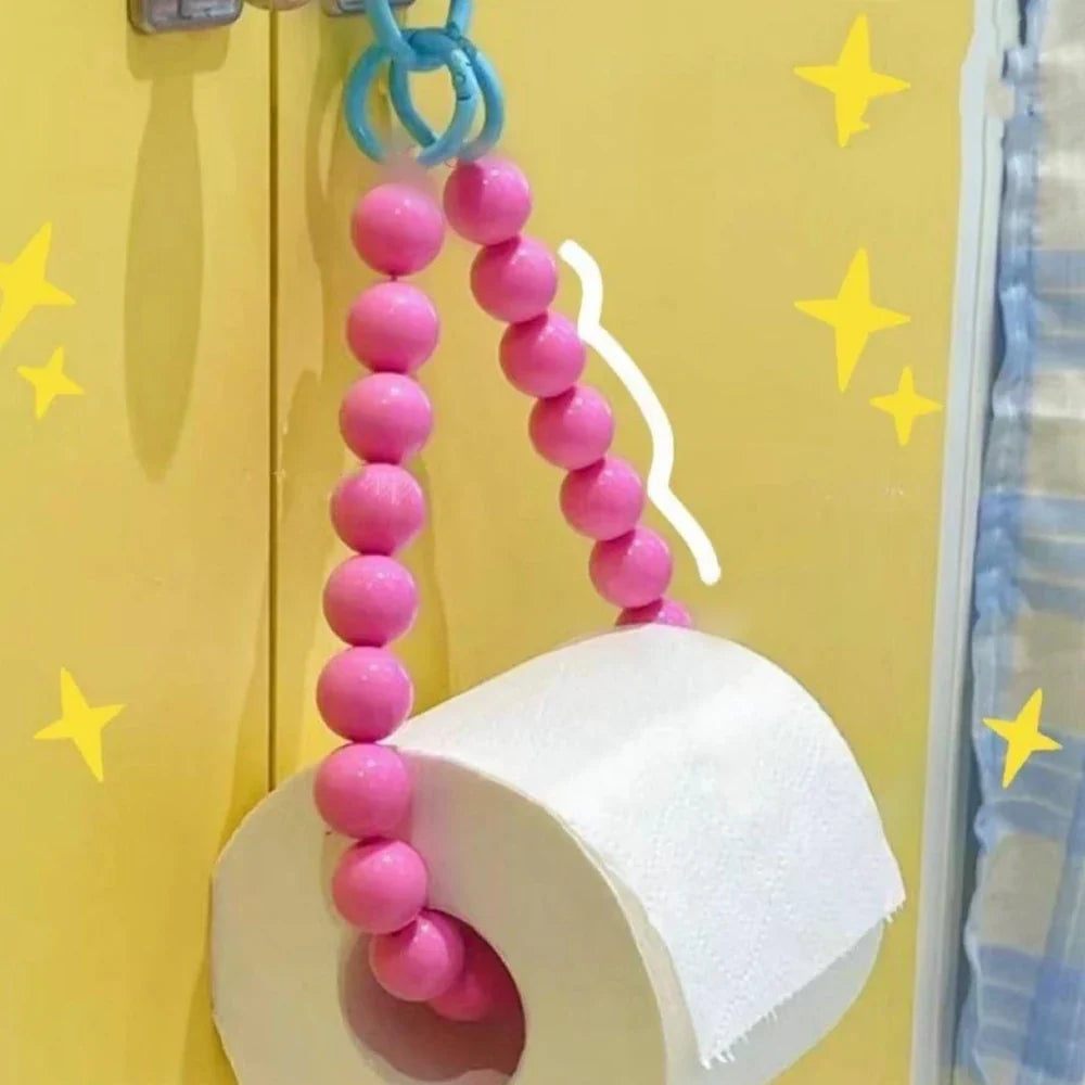 Beaded Hanging Toilet Paper & Tissue Holder | Decorative Multifunctional Home Accessory