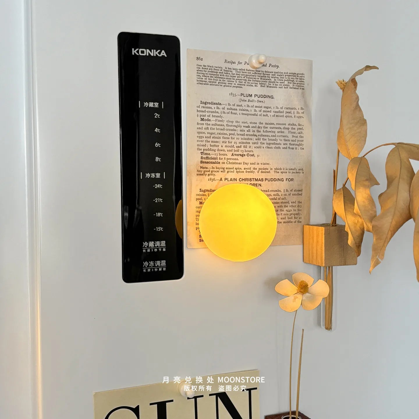 Moon Night Light Fridge Magnets