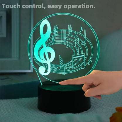 3D Musical Note Night Light