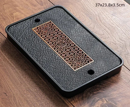 Luxury Chinese Tea Tray with Drainage
