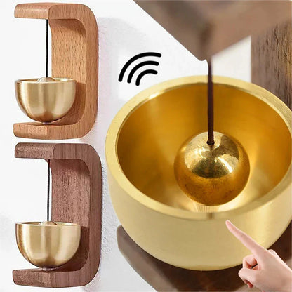 Magnetic Wooden Doorbell Chime with Copper Bell