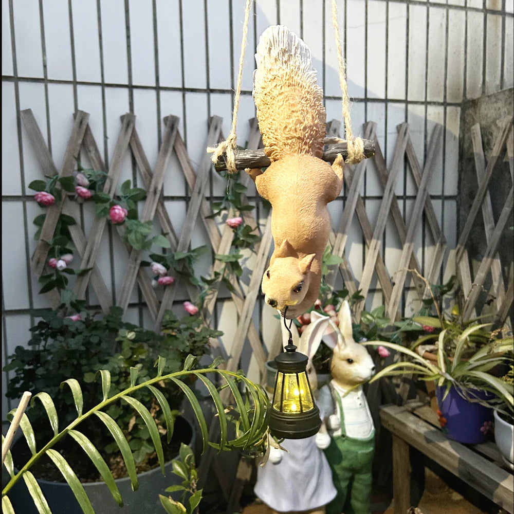 Oakglow Garden Squirrel Solar Statue