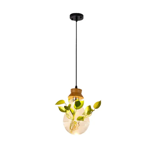 Glass Pendant Plant Light