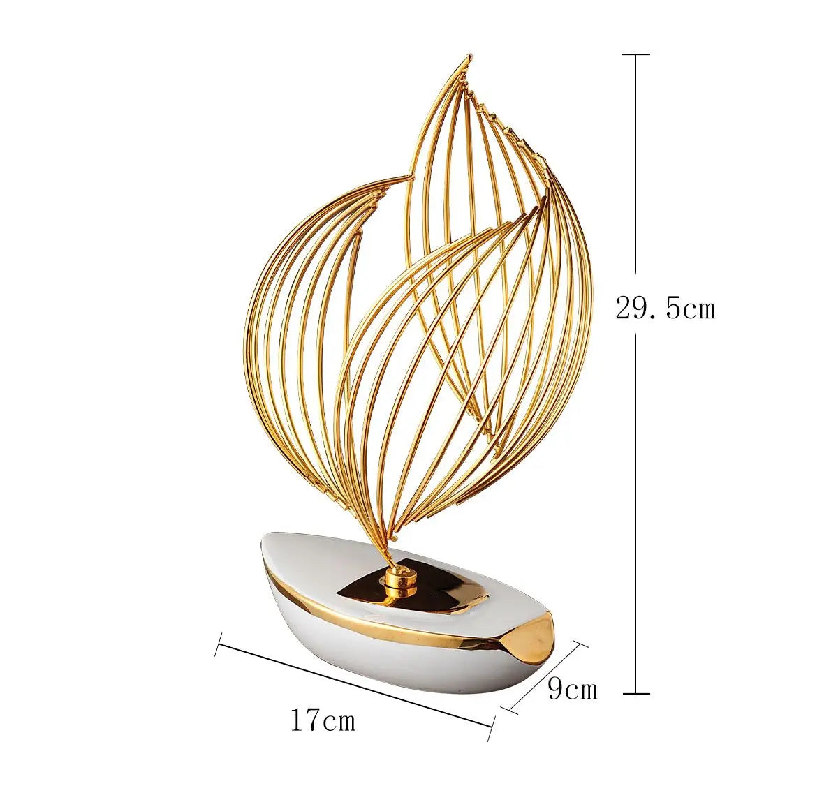 Elegant Gold Wire Abstract Sculpture