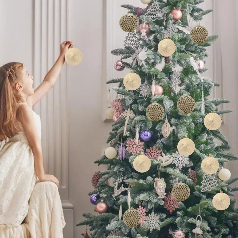 12 piezas de decoración de árbol de Navidad de bola brillante inastillable