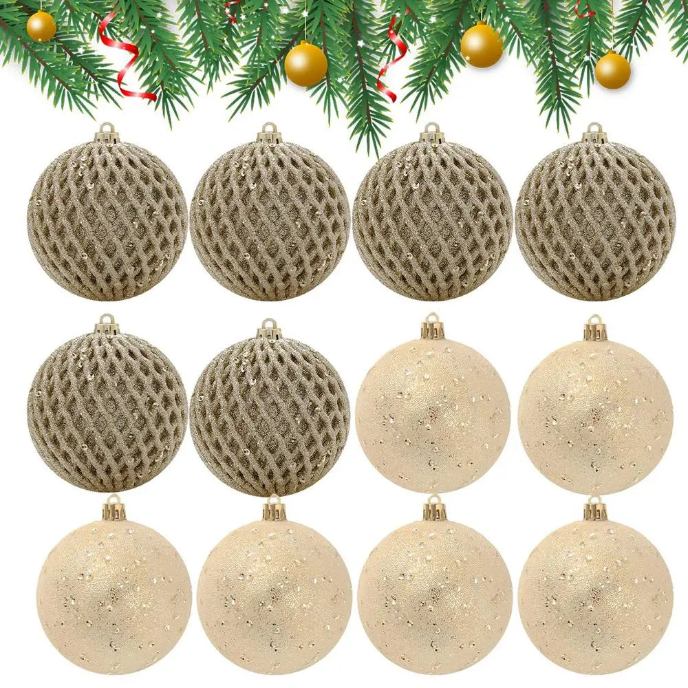 Boule brillante incassable, 12 pièces, décor d'arbre de noël