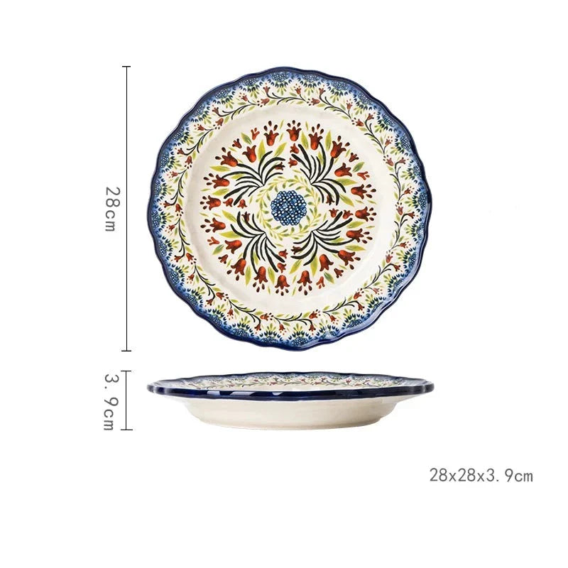 Hand-painted Floral Ceramic Bowl