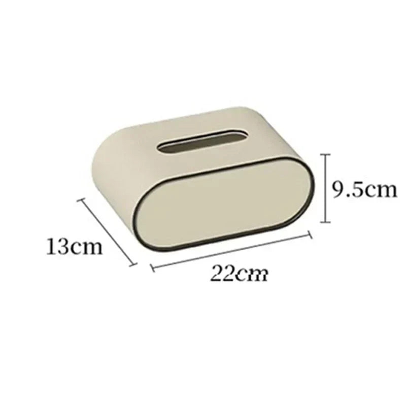 Light Luxury Oval Leather Tissue Box Cover