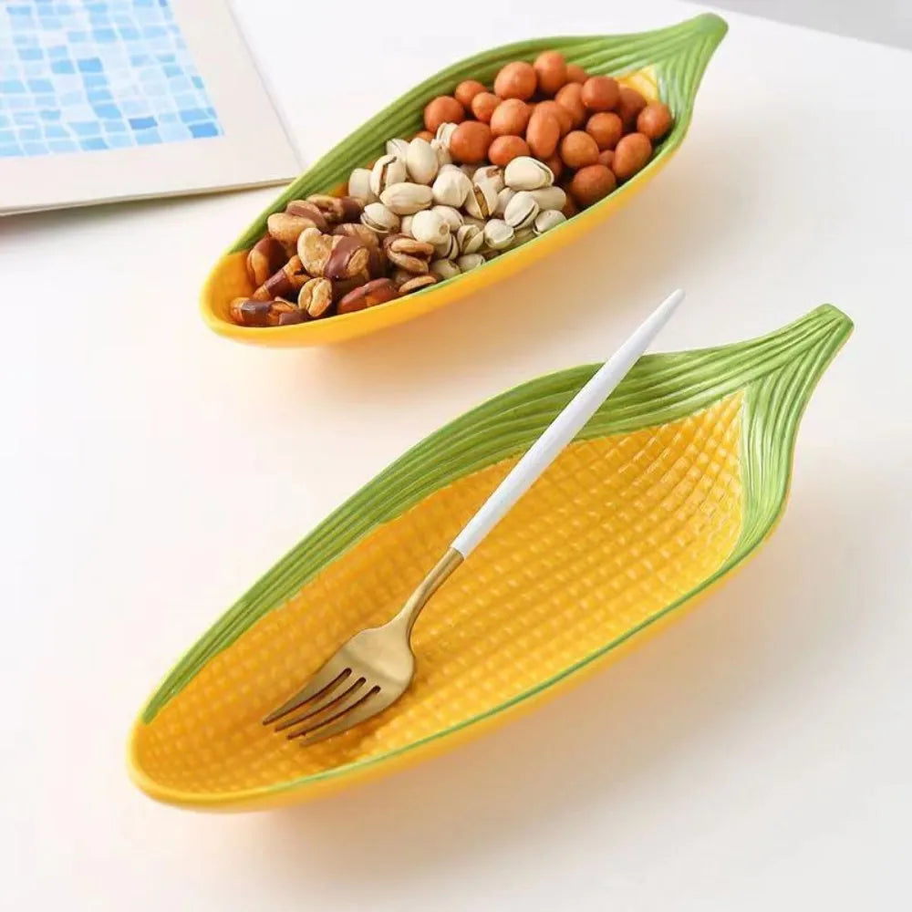 Corn Shaped Ceramic Plate