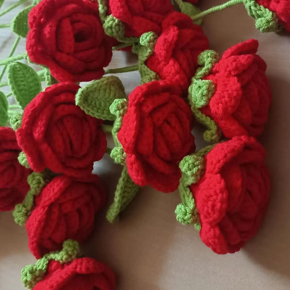 Hand-Knitted Roses Bouquet