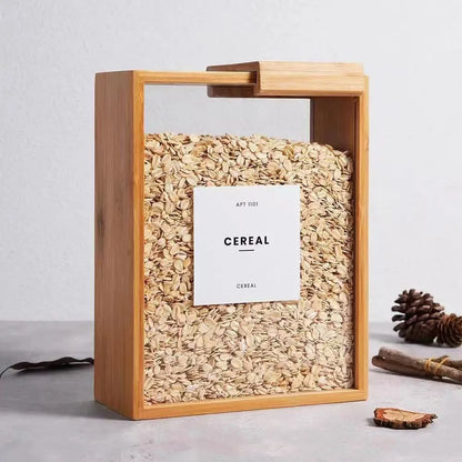 Bamboo Cereal and Food Dispenser