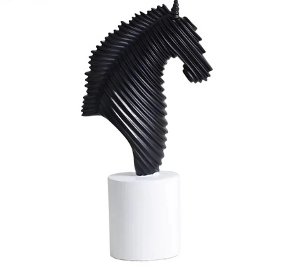 Abstract Striped Horse Head Statue
