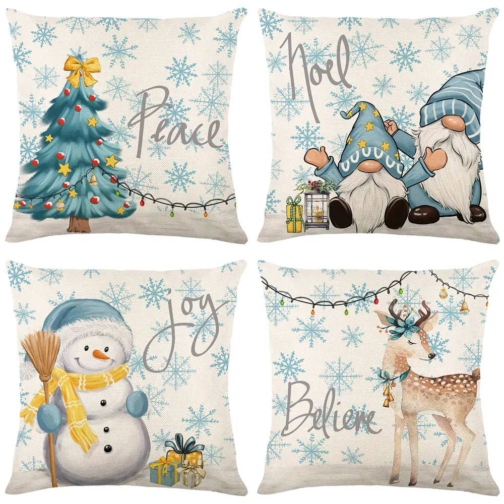 4 Pcs Christmas Cushion Covers