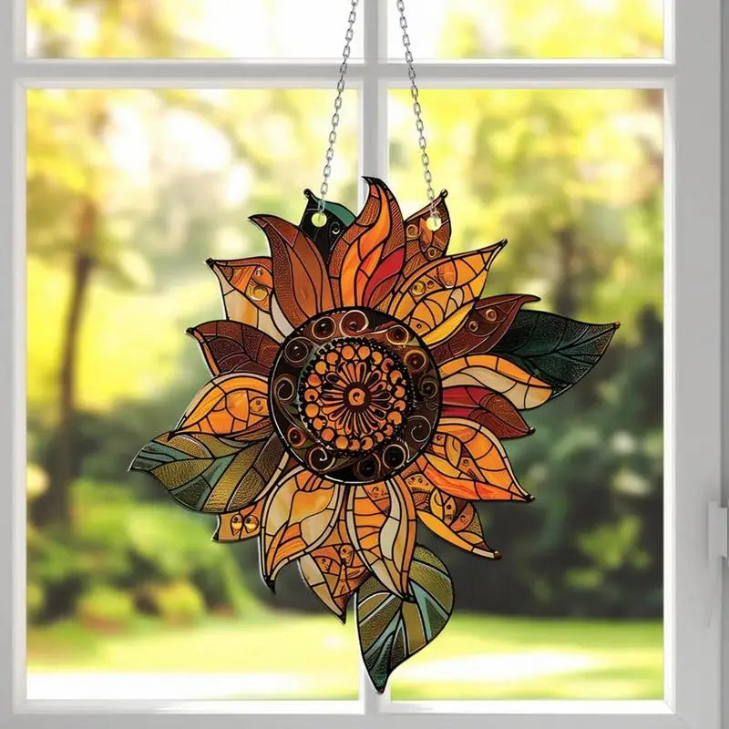 Decoración de ventana de acrílico de girasol