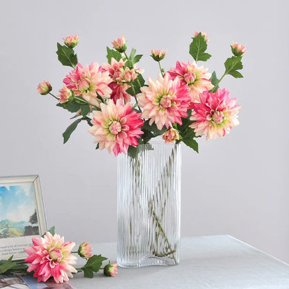 NordDahl Triple Bloom Artificial Dahlia Stem