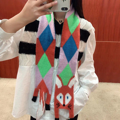 Animals Cartoon Knitted Scarves