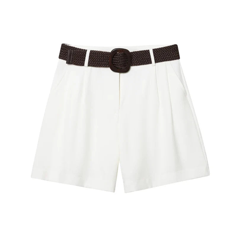 Ruvelle Belted Casual Shorts