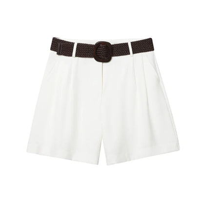 Ruvelle Belted Casual Shorts